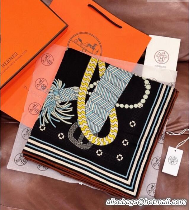 Buy Discount Hermes Cashmere & Silk Shawl Scarf 135x136cm H11205 Black 2026