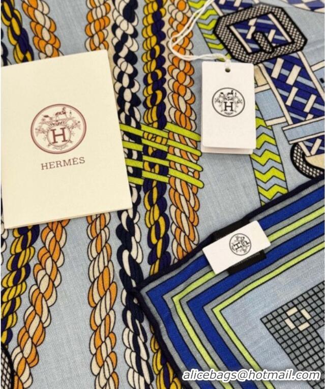 New Fashion Hermes Cashmere & Silk Shawl Scarf 135x136cm H11206 Blue 2026