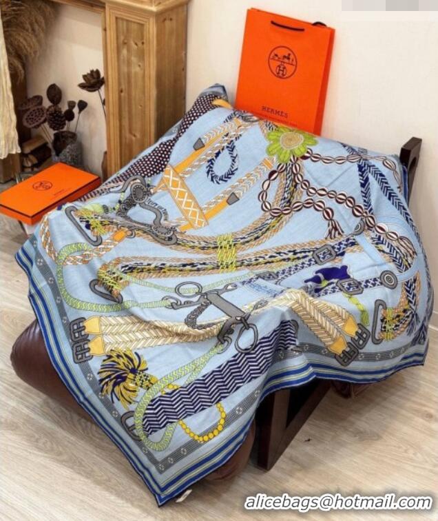 New Fashion Hermes Cashmere & Silk Shawl Scarf 135x136cm H11206 Blue 2026