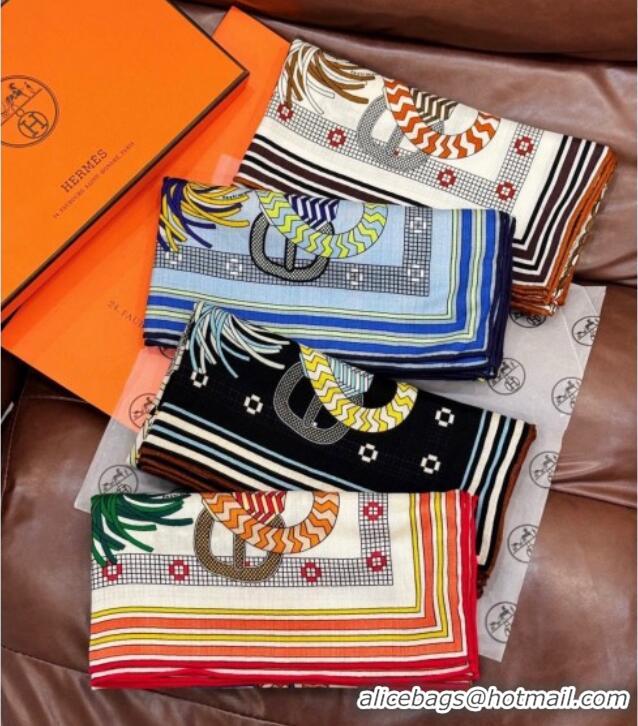 Promotional Hermes Cashmere & Silk Shawl 135x136cm Scarf H11207 White 2026