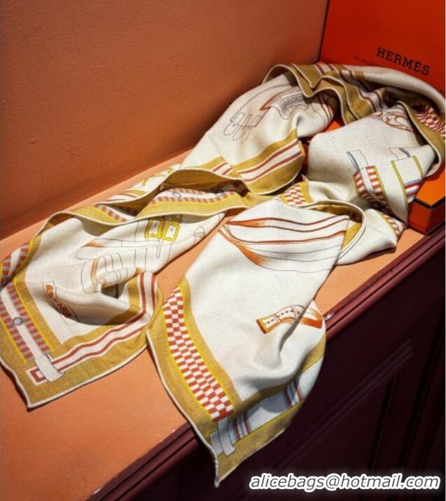 Super Quality Hermes Cashmere & Silk Shawl 140x140cm Scarf H11209 Beige 2026