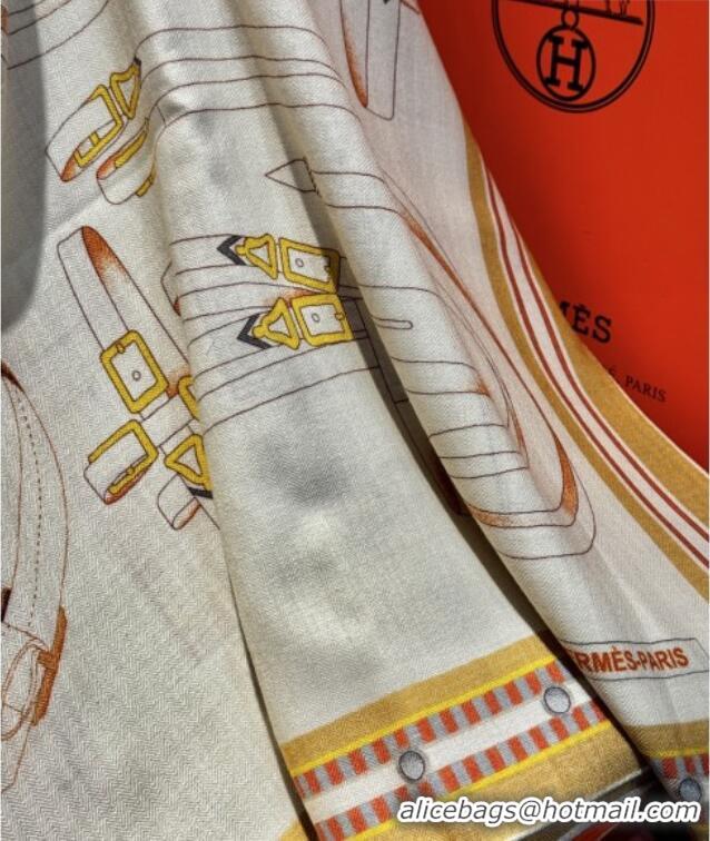 Super Quality Hermes Cashmere & Silk Shawl 140x140cm Scarf H11209 Beige 2026