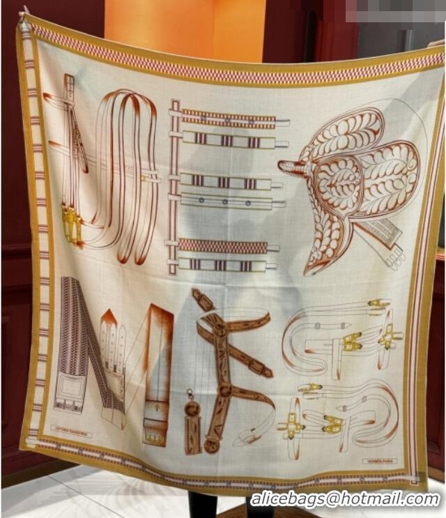 Super Quality Hermes Cashmere & Silk Shawl 140x140cm Scarf H11209 Beige 2026