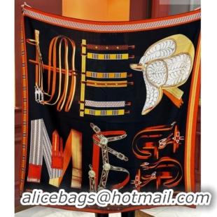 Best Price Hermes Cashmere & Silk Shawl 140x140cm Scarf H11210 Black 2026