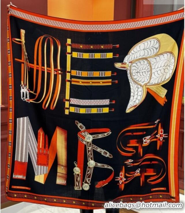 Best Price Hermes Cashmere & Silk Shawl 140x140cm Scarf H11210 Black 2026