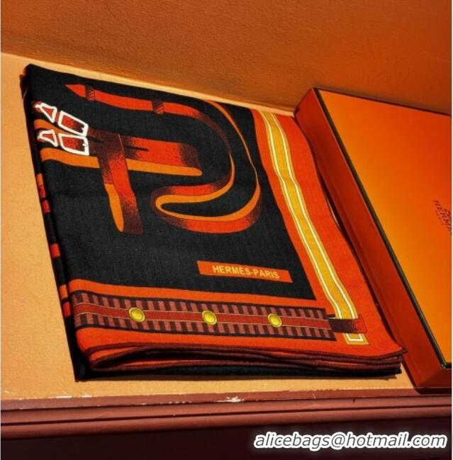 Best Price Hermes Cashmere & Silk Shawl 140x140cm Scarf H11210 Black 2026
