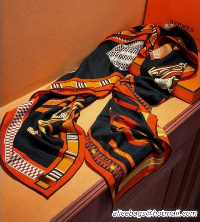 Best Price Hermes Cashmere & Silk Shawl 140x140cm Scarf H11210 Black 2026