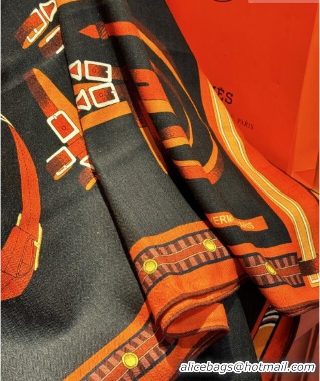 Best Price Hermes Cashmere & Silk Shawl 140x140cm Scarf H11210 Black 2026