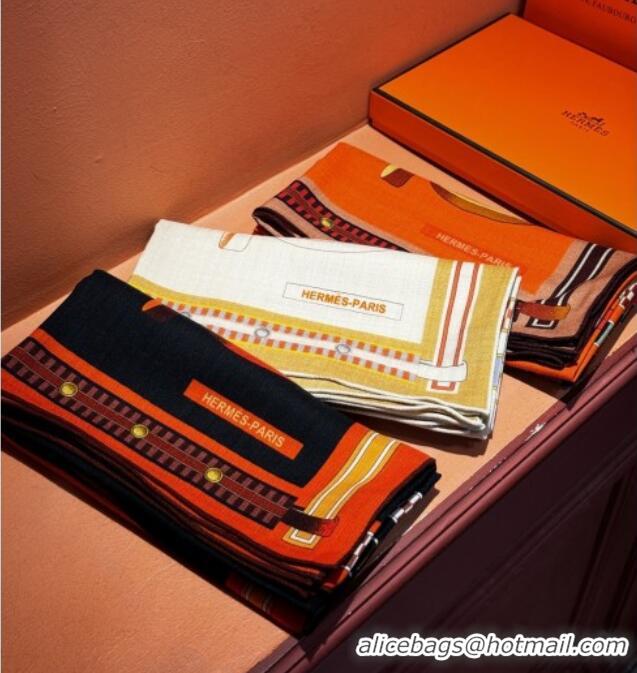 Best Price Hermes Cashmere & Silk Shawl 140x140cm Scarf H11210 Black 2026