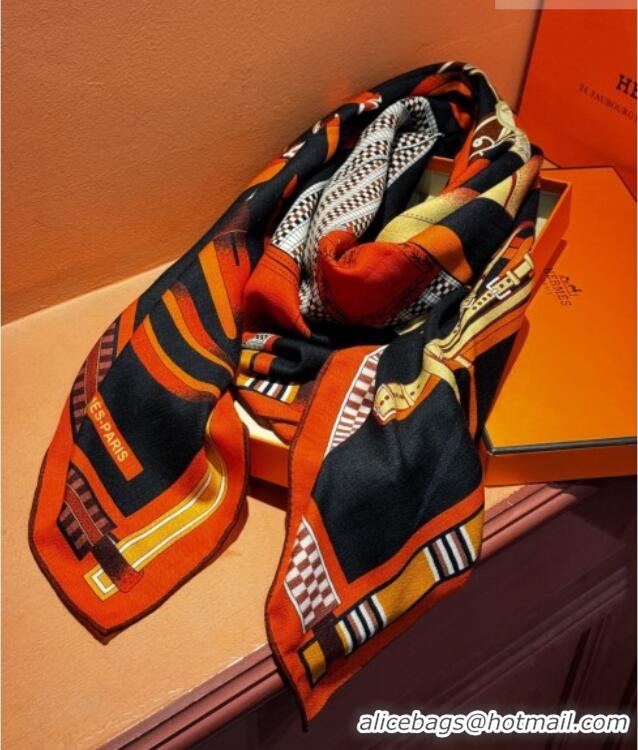 Best Price Hermes Cashmere & Silk Shawl 140x140cm Scarf H11210 Black 2026