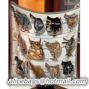 Big Discount Hermes Cashmere & Silk Shawl 140x140cm Scarf H11210 Beige/Grey 2026