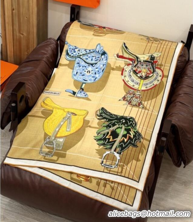 Best Price Hermes Cashmere & Silk Shawl 140x140cm Scarf H11214 Light Brown 2026