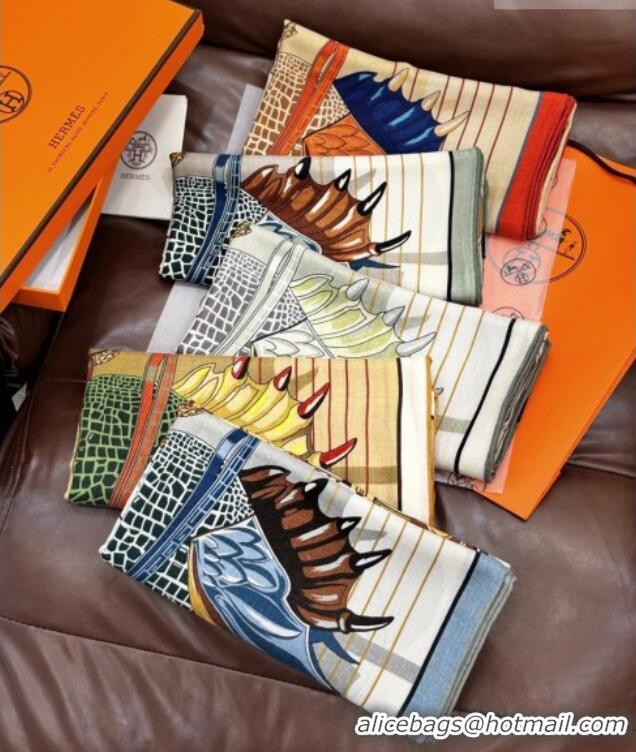 Best Price Hermes Cashmere & Silk Shawl 140x140cm Scarf H11214 Light Brown 2026