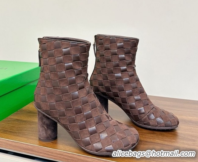 Shop Cheap Bottega Veneta Intrecciato Suede Atomic Ankle Boots 8cm Fondant Brown 1206046 2026