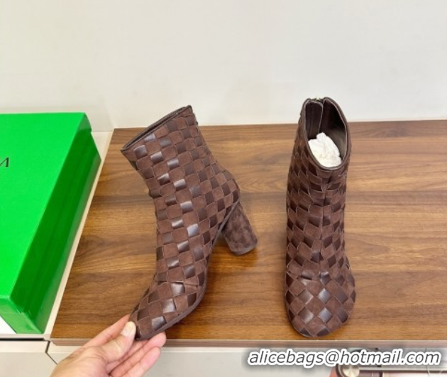 Shop Cheap Bottega Veneta Intrecciato Suede Atomic Ankle Boots 8cm Fondant Brown 1206046 2026