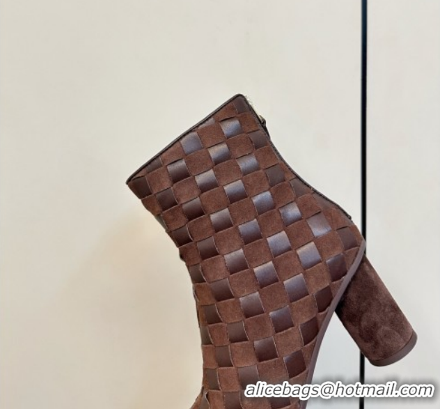 Shop Cheap Bottega Veneta Intrecciato Suede Atomic Ankle Boots 8cm Fondant Brown 1206046 2026