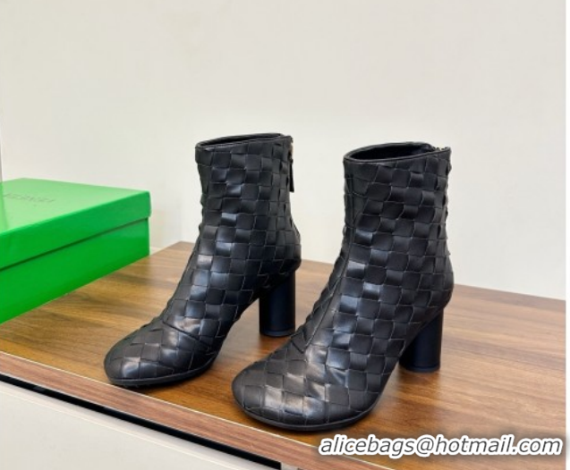 Buy Luxury Bottega Veneta Intrecciato Leather Atomic Ankle Boots 8cm Black 1206047 2026