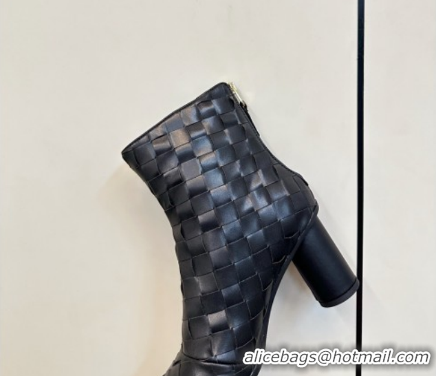 Buy Luxury Bottega Veneta Intrecciato Leather Atomic Ankle Boots 8cm Black 1206047 2026