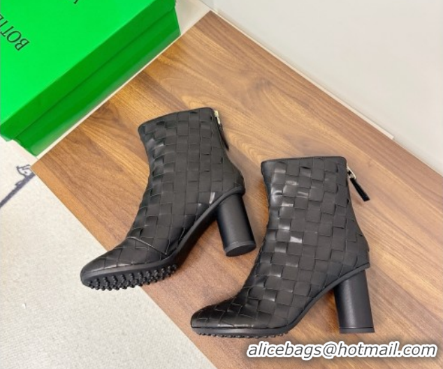 Buy Luxury Bottega Veneta Intrecciato Leather Atomic Ankle Boots 8cm Black 1206047 2026