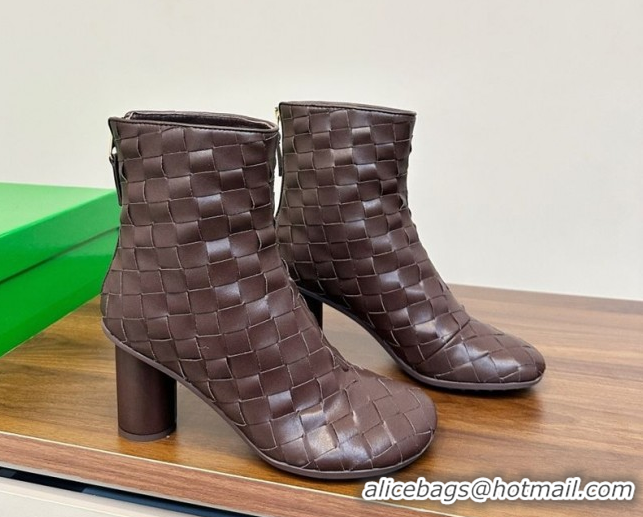 Classic Hot Bottega Veneta Intrecciato Leather Atomic Ankle Boots 8cm Fondant Brown 1206048 2026
