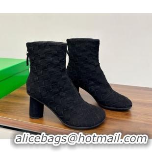 Grade Quality Bottega Veneta Intrecciato Suede Atomic Ankle Boots 8cm Black 1206049 2026