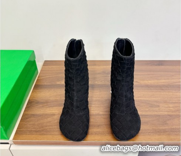 Grade Quality Bottega Veneta Intrecciato Suede Atomic Ankle Boots 8cm Black 1206049 2026