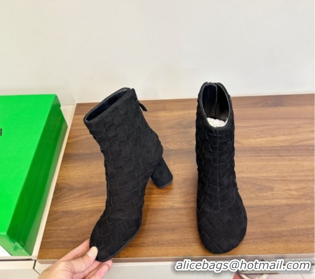 Grade Quality Bottega Veneta Intrecciato Suede Atomic Ankle Boots 8cm Black 1206049 2026