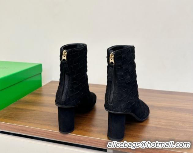 Grade Quality Bottega Veneta Intrecciato Suede Atomic Ankle Boots 8cm Black 1206049 2026