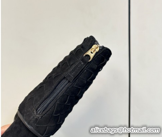 Grade Quality Bottega Veneta Intrecciato Suede Atomic Ankle Boots 8cm Black 1206049 2026