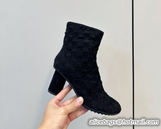 Grade Quality Bottega Veneta Intrecciato Suede Atomic Ankle Boots 8cm Black 1206049 2026