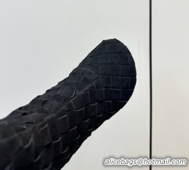 Grade Quality Bottega Veneta Intrecciato Suede Atomic Ankle Boots 8cm Black 1206049 2026