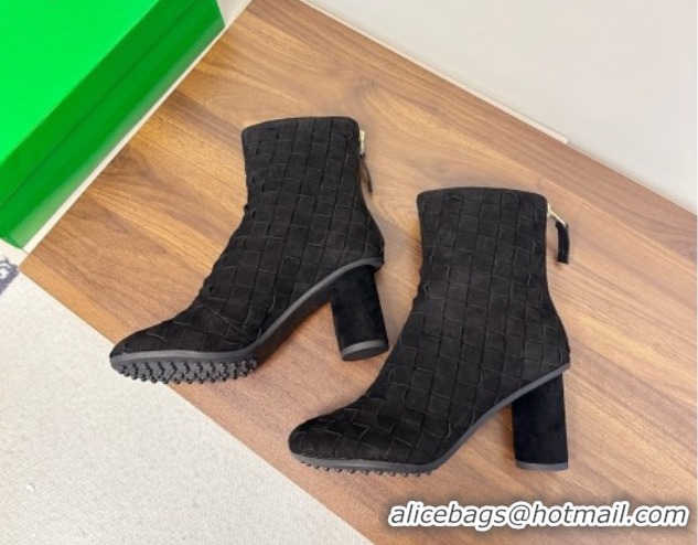 Grade Quality Bottega Veneta Intrecciato Suede Atomic Ankle Boots 8cm Black 1206049 2026