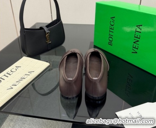 Low Cost Bottega Veneta Rosa Mary-Jane Ballerinas Flat in Lambskin Leather with Knit Strap Fondant Brown 1206060 2026