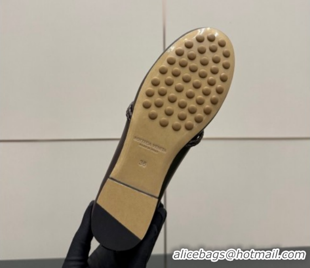 Low Cost Bottega Veneta Rosa Mary-Jane Ballerinas Flat in Lambskin Leather with Knit Strap Fondant Brown 1206060 2026