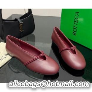 Good Looking Bottega Veneta Rosa Mary-Jane Ballerinas Flat in Lambskin Leather with Knit Strap Red 1206061 2026