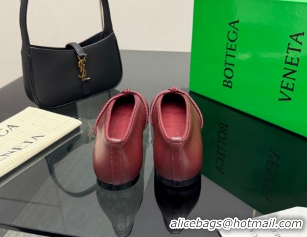 Good Looking Bottega Veneta Rosa Mary-Jane Ballerinas Flat in Lambskin Leather with Knit Strap Red 1206061 2026