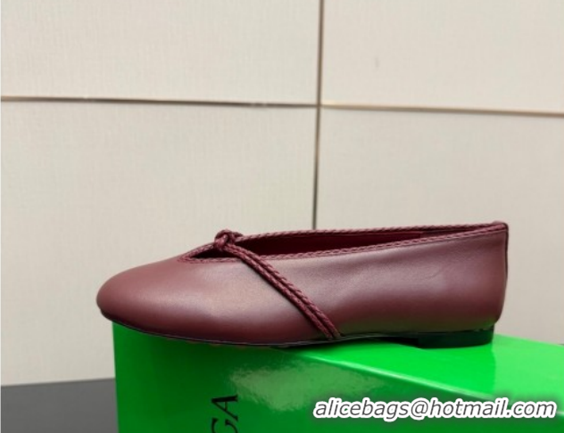 Good Looking Bottega Veneta Rosa Mary-Jane Ballerinas Flat in Lambskin Leather with Knit Strap Red 1206061 2026