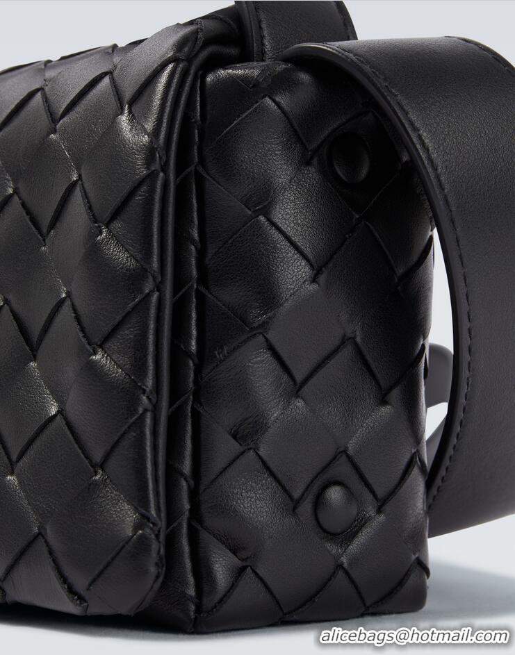 Best Quality Bottega Veneta Intrecciato Mini Leather Crossbody Bag 23902 Black