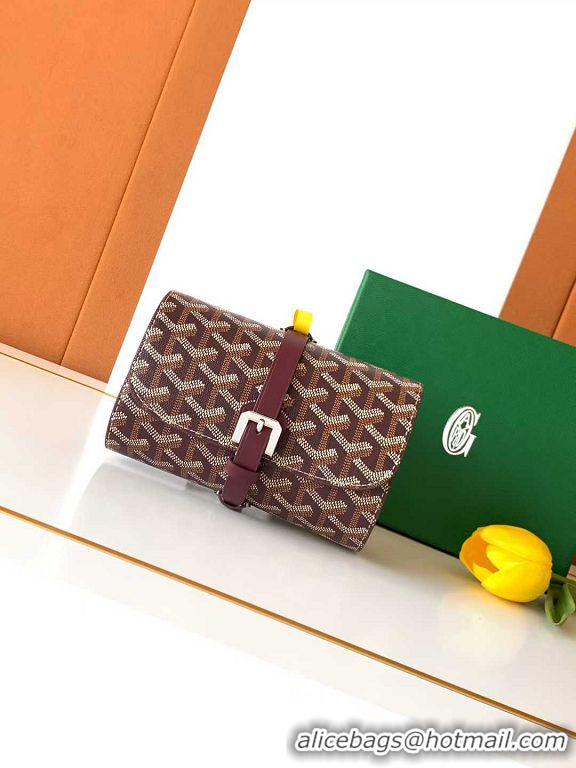 Buy Discount Goyard Voyage Double Watch Box 8963 Burgundy