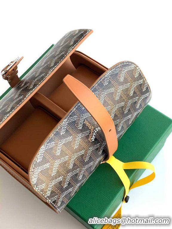 Big Discount Goyard Voyage Double Watch Box 8963 Black And Tan