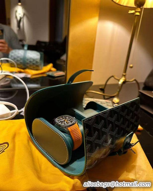 Big Discount Goyard Voyage Double Watch Box 8963 Black And Tan