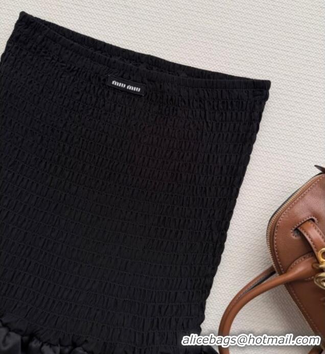 ​Buy Inexpensive Miu Miu Knit and Silk Dress MM011301 Black 2026