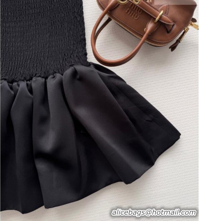 ​Buy Inexpensive Miu Miu Knit and Silk Dress MM011301 Black 2026