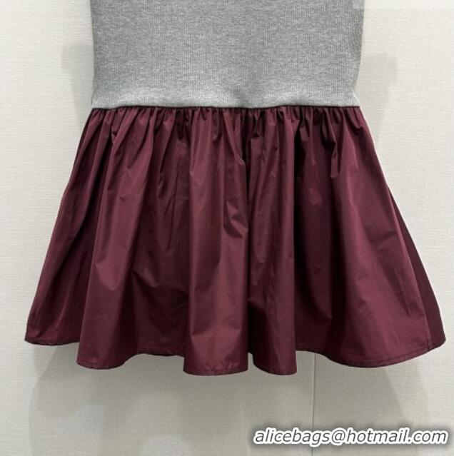 Promotional Miu Miu Knit Dress MM011301 Grey/Burgundy 2026