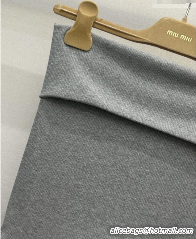 Promotional Miu Miu Knit Dress MM011301 Grey/Burgundy 2026