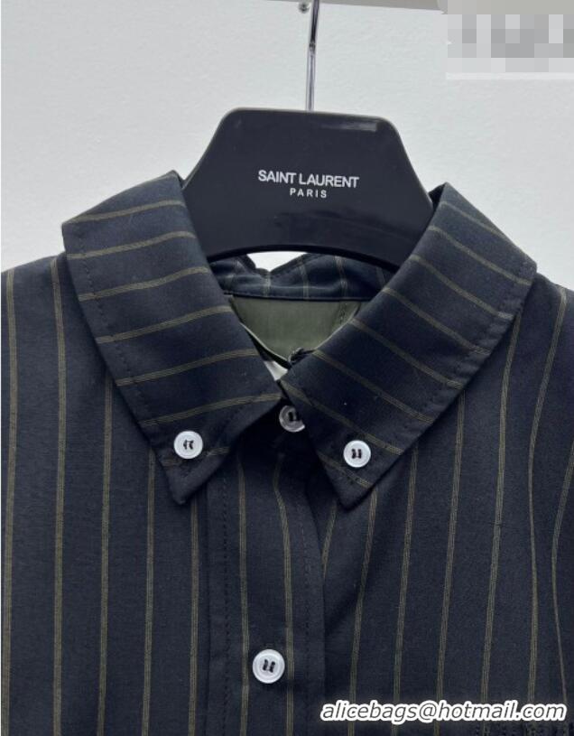 ​Top Quality Miu Miu Wool Striped Jacket and Mini Skirt Set MM011304 Black 2026