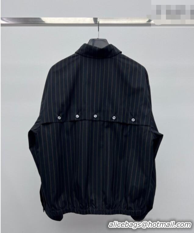 ​Top Quality Miu Miu Wool Striped Jacket and Mini Skirt Set MM011304 Black 2026