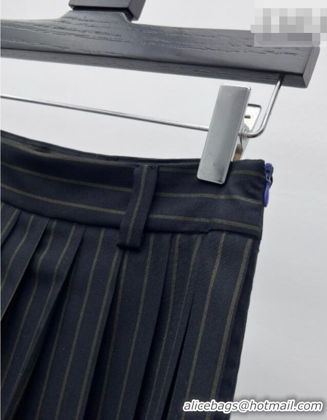 ​Top Quality Miu Miu Wool Striped Jacket and Mini Skirt Set MM011304 Black 2026