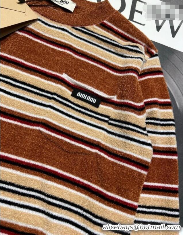 ​Buy Cheap Miu Miu Striped Sweater MM011313 Brown/Multicolor 2026