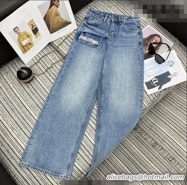 Good Quality Miu Miu Cotton Jeans MM011314 Blue 2026